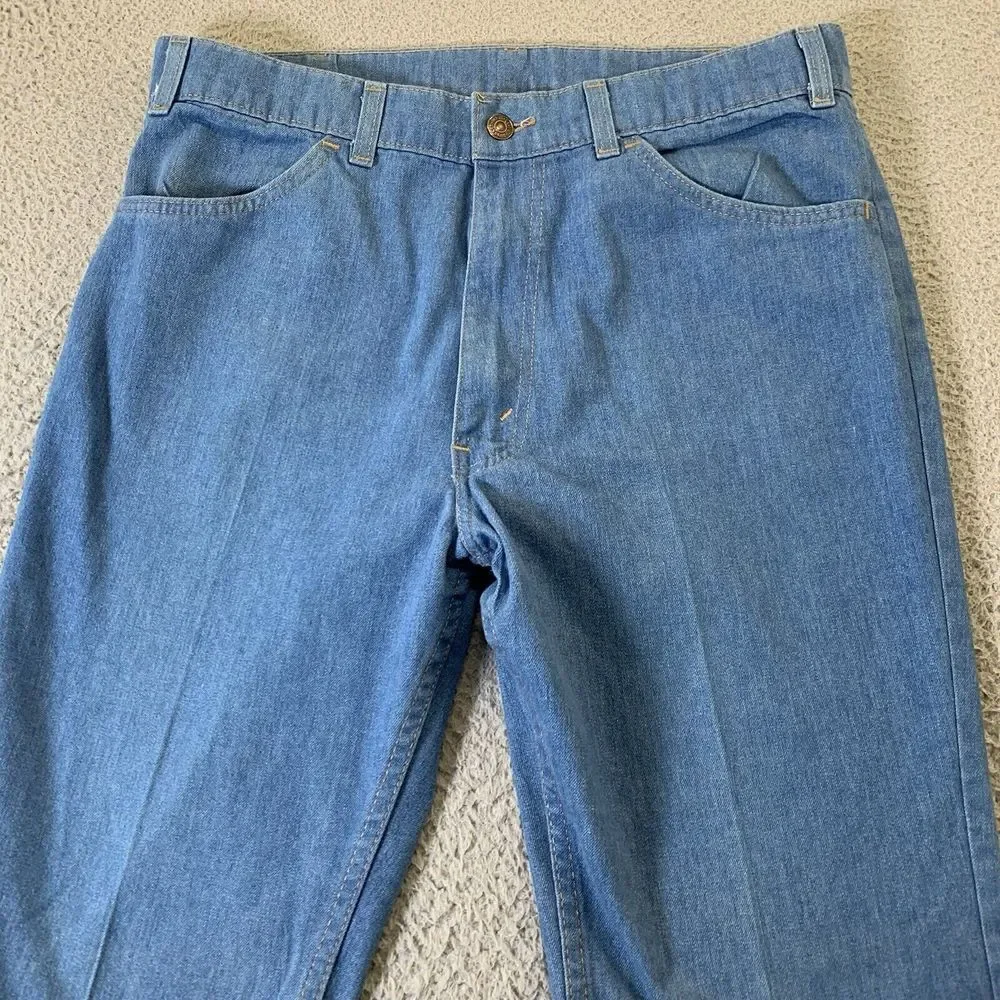 Vintage Levis SF 207 Jeans Mens 34x30 Blue Chambray Denim 80s Era USA Orange Tab